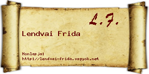 Lendvai Frida névjegykártya
